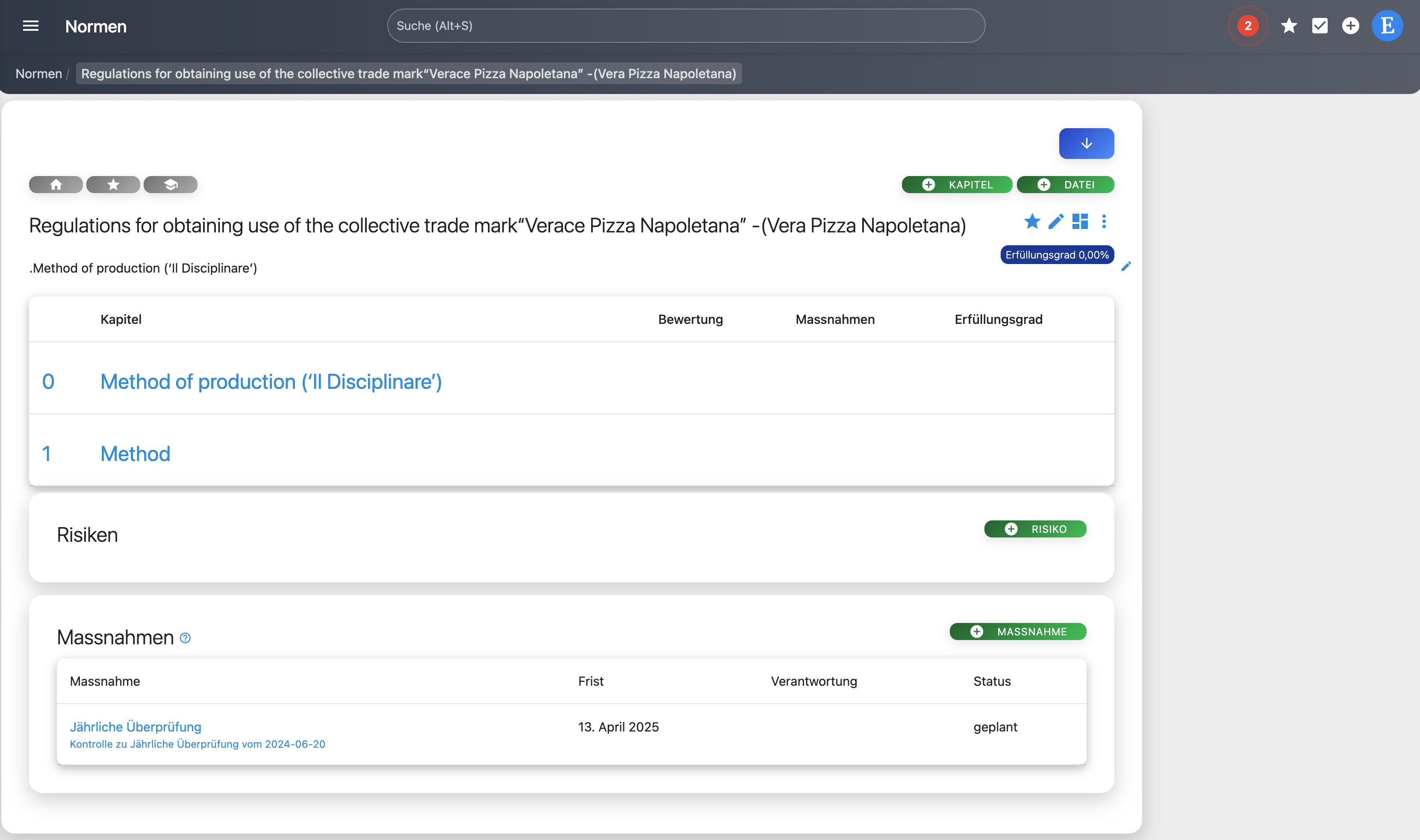 Massnahmen und Kontrollen