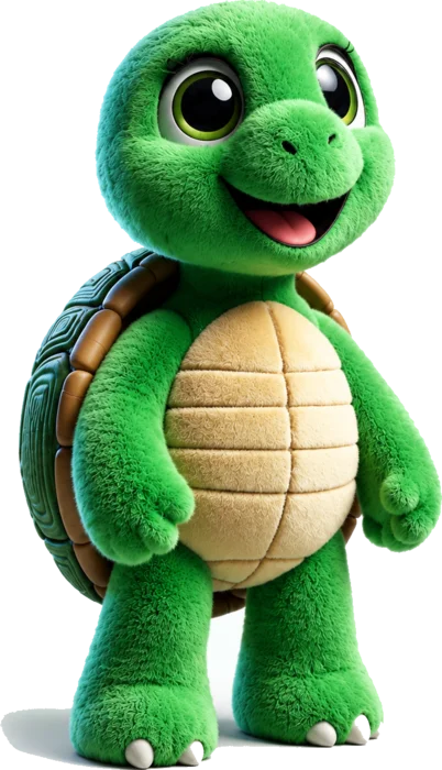 Lizzy, die grüne Prozessschildkröte, in voller Grösse