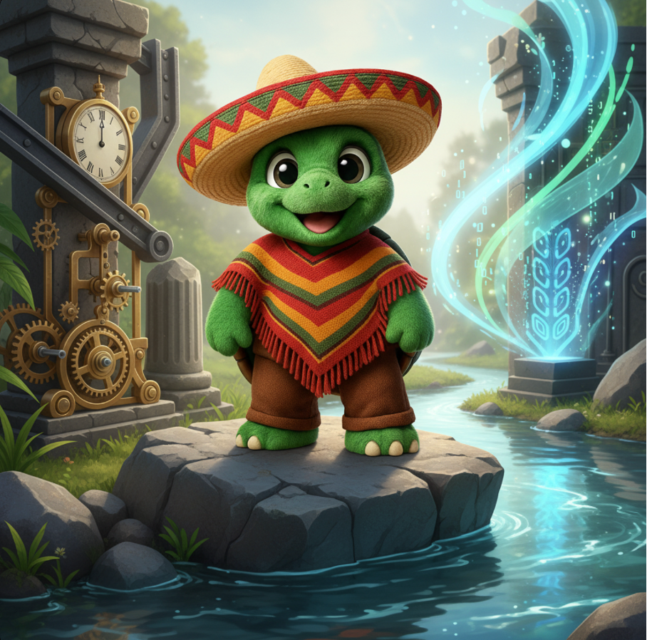 Lizzy - das grüne Prozessschildkröten-Maskottchen der ELIZA AG