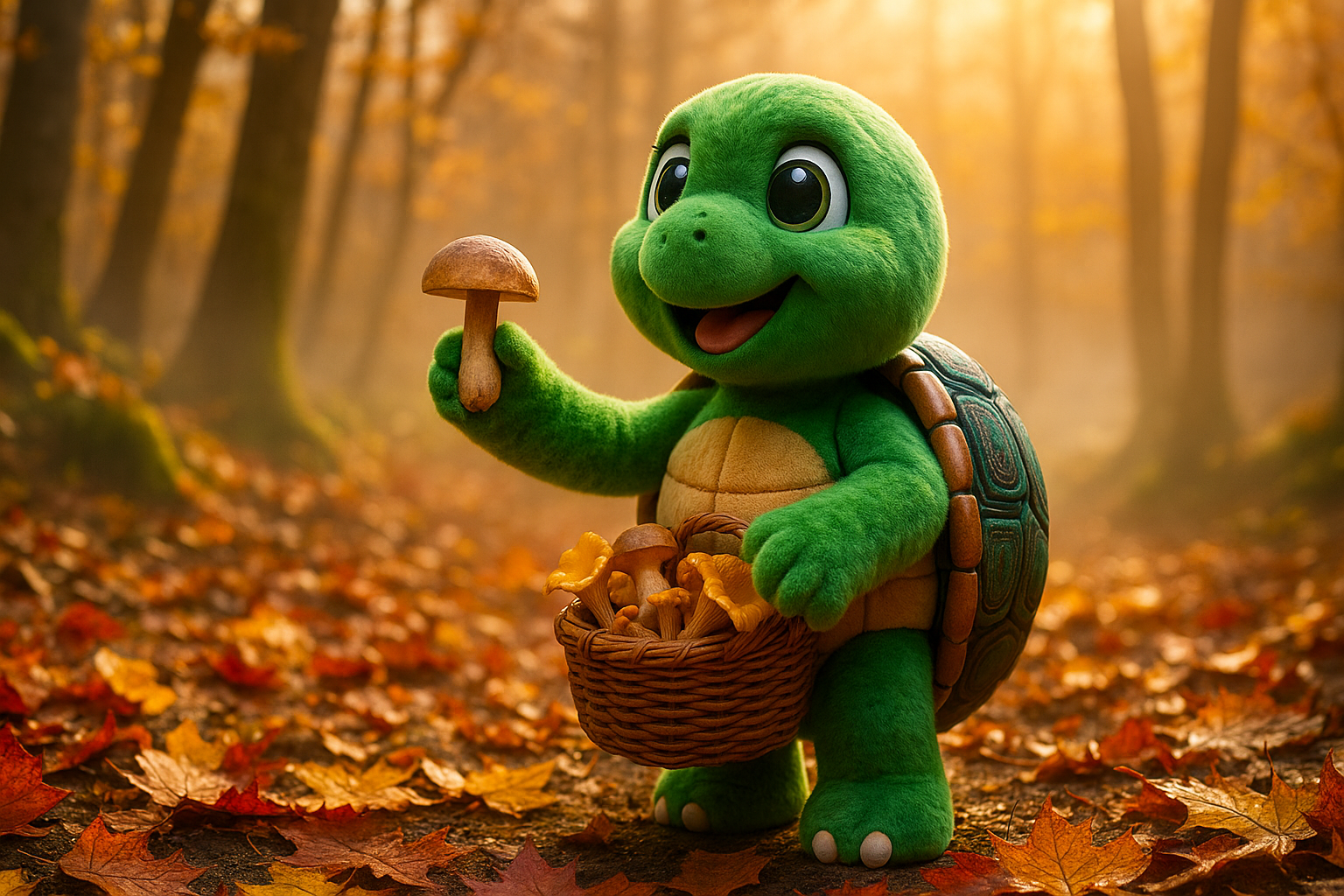 Lizzy beim Pilzesammeln im Wald - Oktober 2024